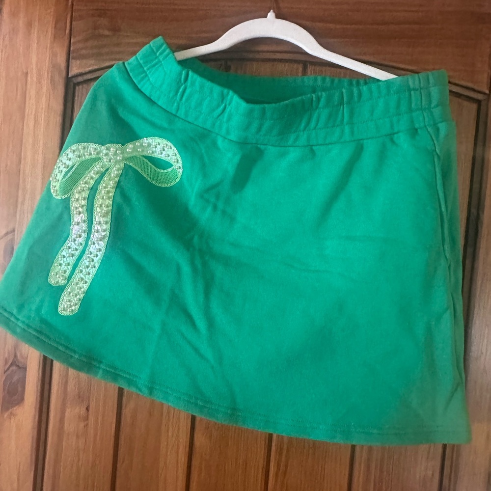 Emerald skort with Sequin Bow